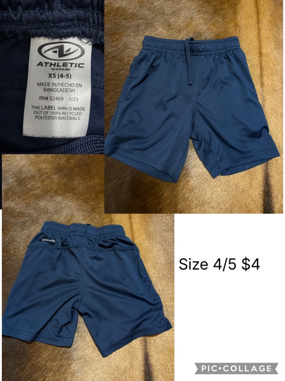 Athletic Works Navy Blue Boys' Athletic Shorts